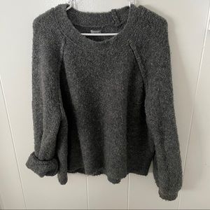 Soft crop grey sweater